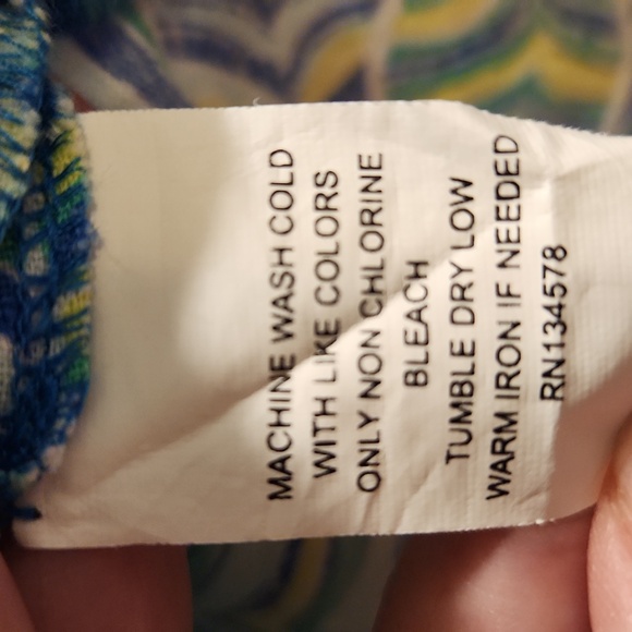 Vineyard Vines Blue and Green Geometric Long Sleeve Dress/Tunic Medium - Picture 3 of 10